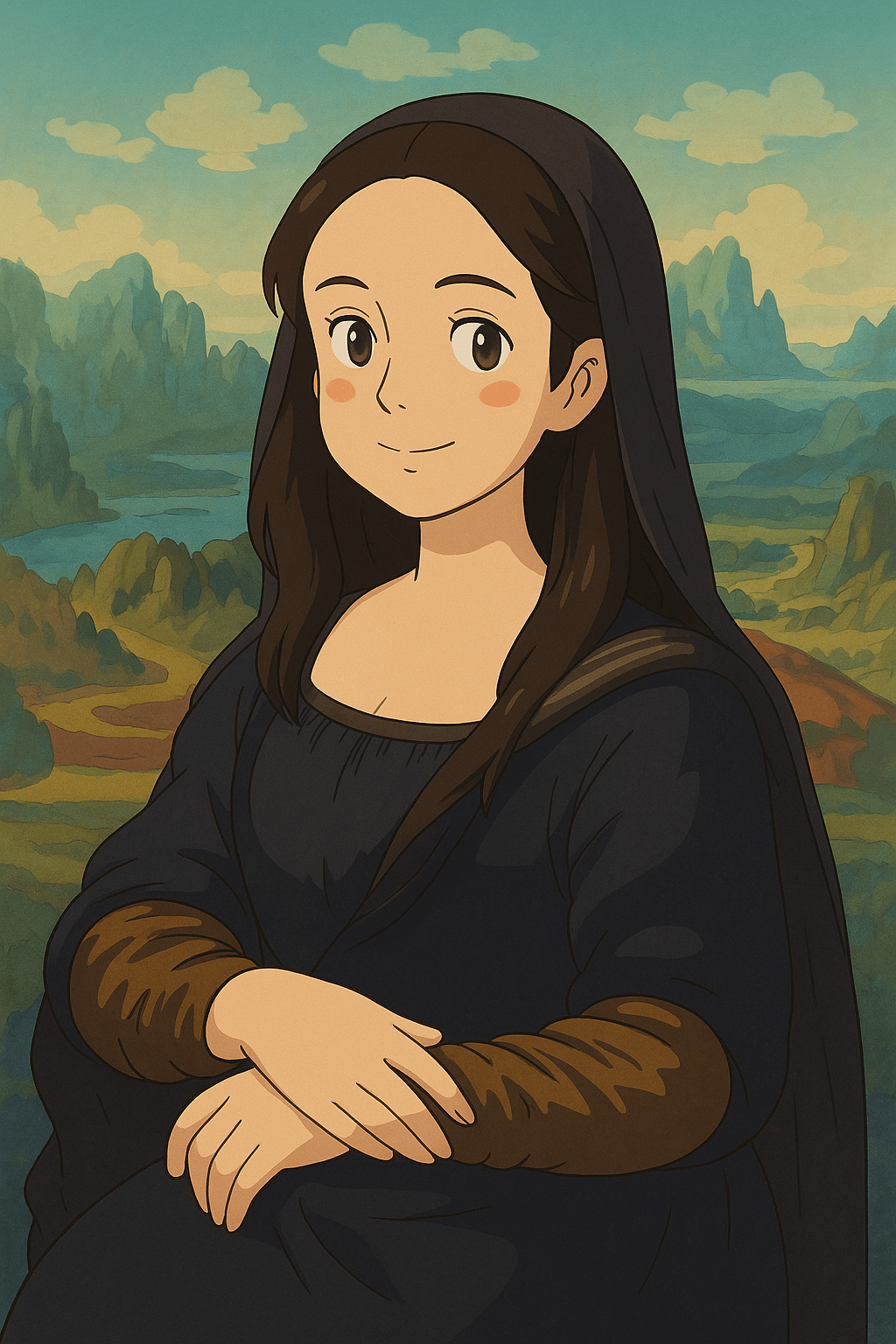 Redraw this photo in Ghibli style. If there is inappropriate (sensitive) content in the background, it can be modified or deleted. (Requires a photo of a person or other subject as input)